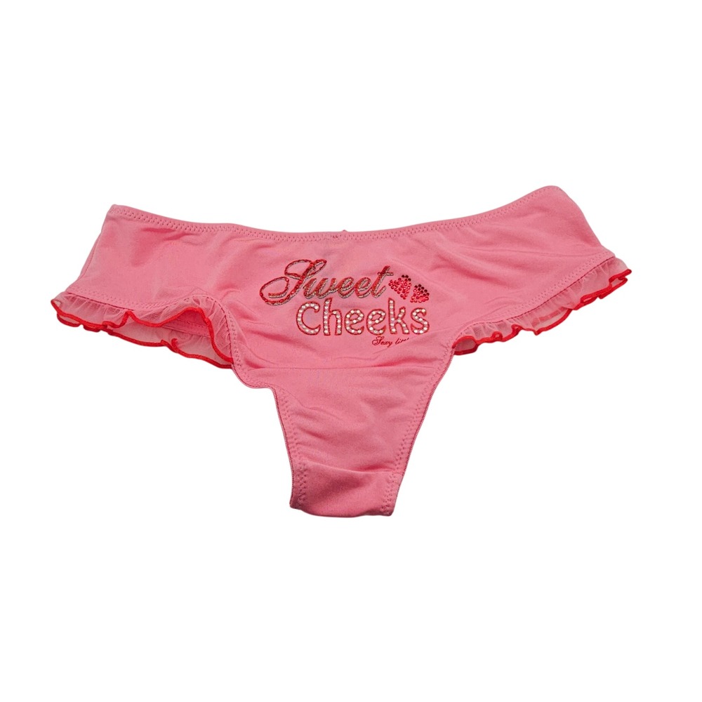 Victoria's Secret Sexy Little Things Panty Small Pink Sweet Cheeks Y2K Coquette